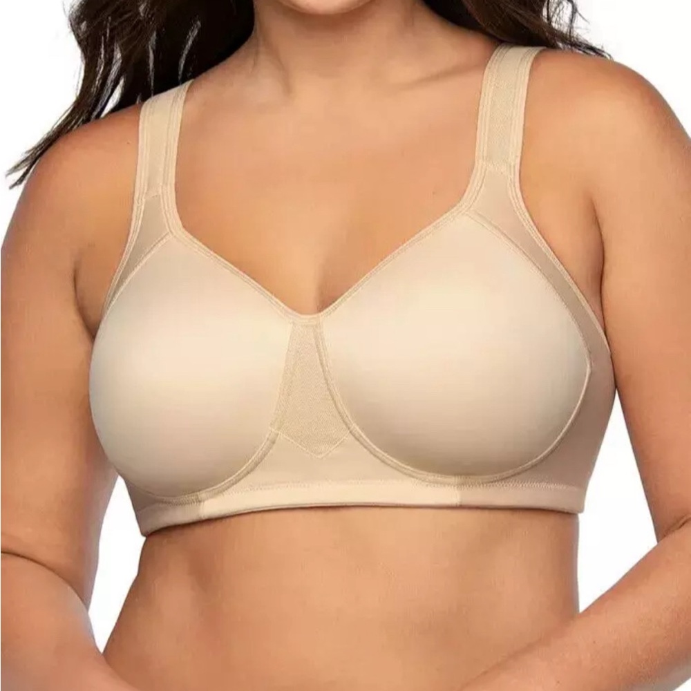Vanity Fair Full Figure Wireless Sport Bra 42DD  -Damask Neutral-